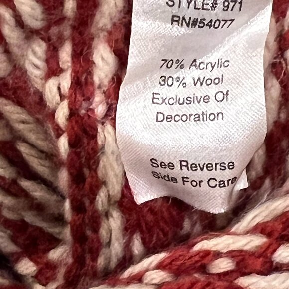 Cabi Nordic Fair Isle Shrug Cardigan, Red Ivory, L - Picture 5 of 11